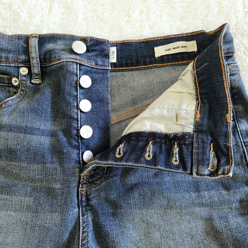 Jessica Simpson High Waist Medium Wash Denim Shorts - Picture 9 of 14